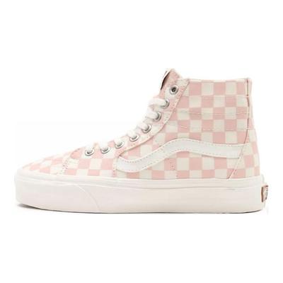 Sk8 Casual Checkerboard High-Top Skate Shoes Unisex Sneakers Pink White VN0A4U169FP