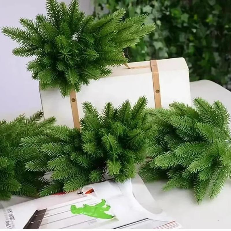 10 шт. Искусственные ветки сосны DIY Искусственные украшения из сосновых иголок Для рождественских елок Домашняя праздничная вечеринка Рождественский декор