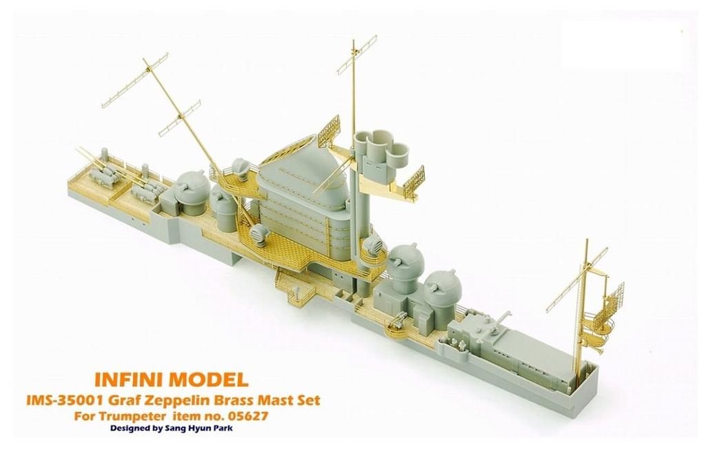 Infinity Model 1/350 IMS Series German Navy Aircraft Carrier Graf Zeppelin/TR Company Use Brass Ship's Mast Set Plastic Model Parts IMS3501