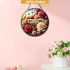 Винтажная табличка 'Добро пожаловать' Цветочный венок Круглая Рустикальное Настенное искусство Декор для дома Сада Фермерского дома