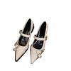 Fashion French Temperament Pointy High Heels Black Single Shoe Women's Shoes New Spring Summer Mary Jane Small Leather Shoes