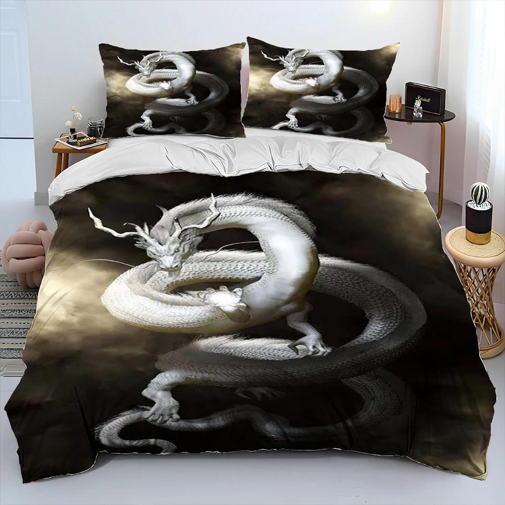 3D Retro Dragon Printed Bedding Sets Exquisite Bed Supplies Set Duvet Cover Bed Comforter Set Bedding Set Luxury Birthday Gift