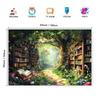 2D Fairy Tale Enchanted Bookshelf Forest Tapestry, Wall Decor for Wedding & Events