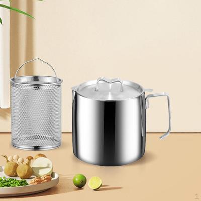 Корзина для жарки Молочный горшок Кастрюля с крышкой Сливная посуда Съемная лапша с защитой от ожогов