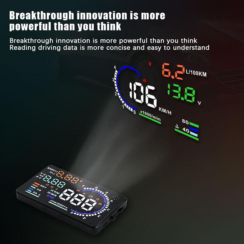 Скорость автомобиля Hud Спидометр Расход масла Температура воды Проекционный дисплей Напряжение аккумулятора OBD Проектор на лобовое стекло Грузовик