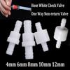 Non-return Valve Plastic White 4mm 6mm 8mm 10mm 12mm