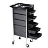 Hair Salon Instrument Storage Cart Adjustable Height Trolley Beauty Tools with 5 Drawers