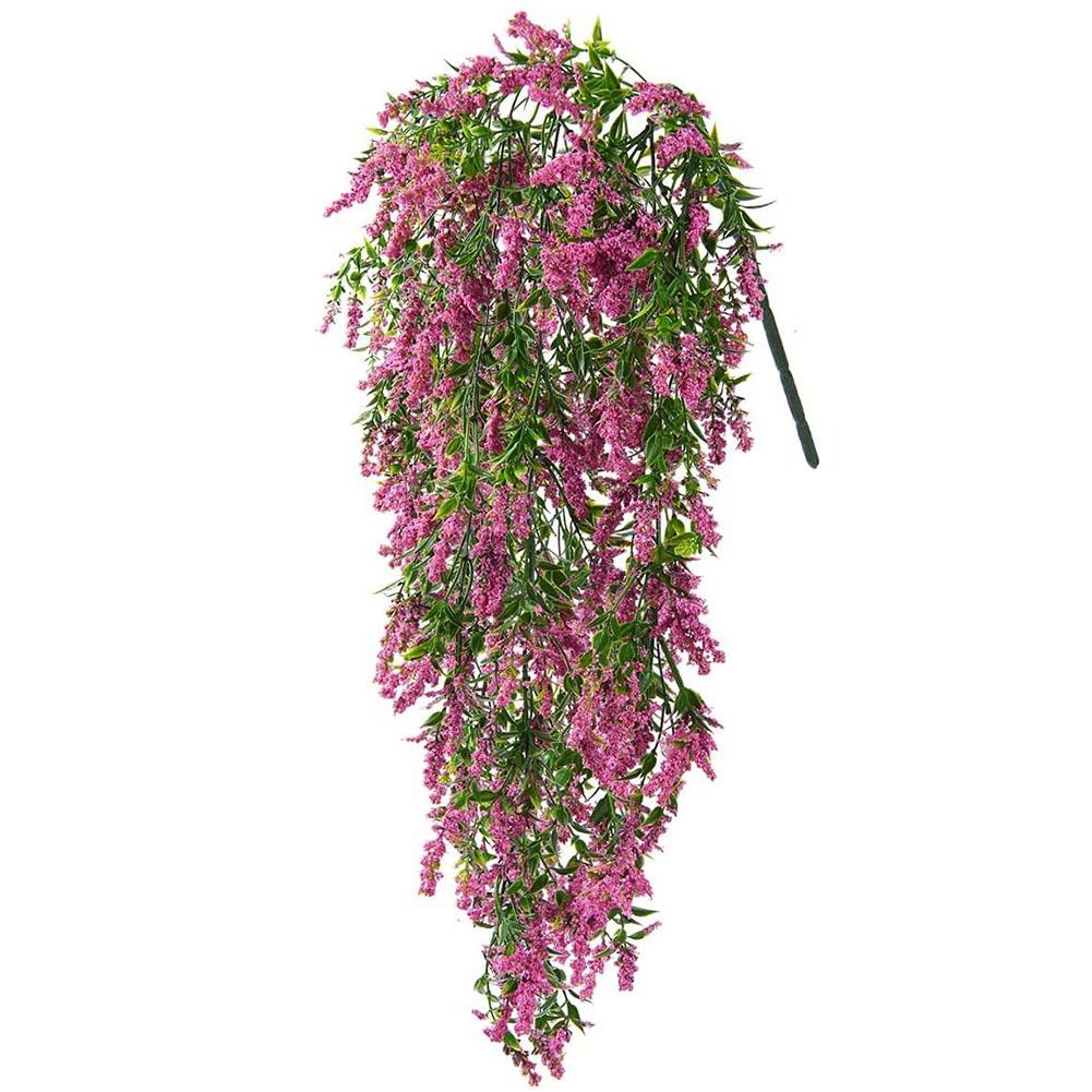 Artificial Hanging Vine Simulated Wall Hanging Fake Flower Plastic Flower Decorative Plant Basket Vine Lavender Wedding Decor