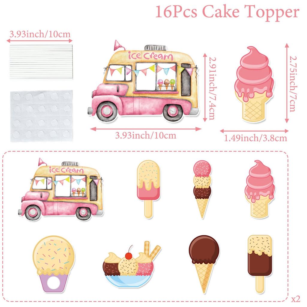 Dinosaur Paper Cake Insert Topper Ice Cream Butterfly Farm Birthday Party Decor Kids Dessert Insert Jungle Animal Cake Topper