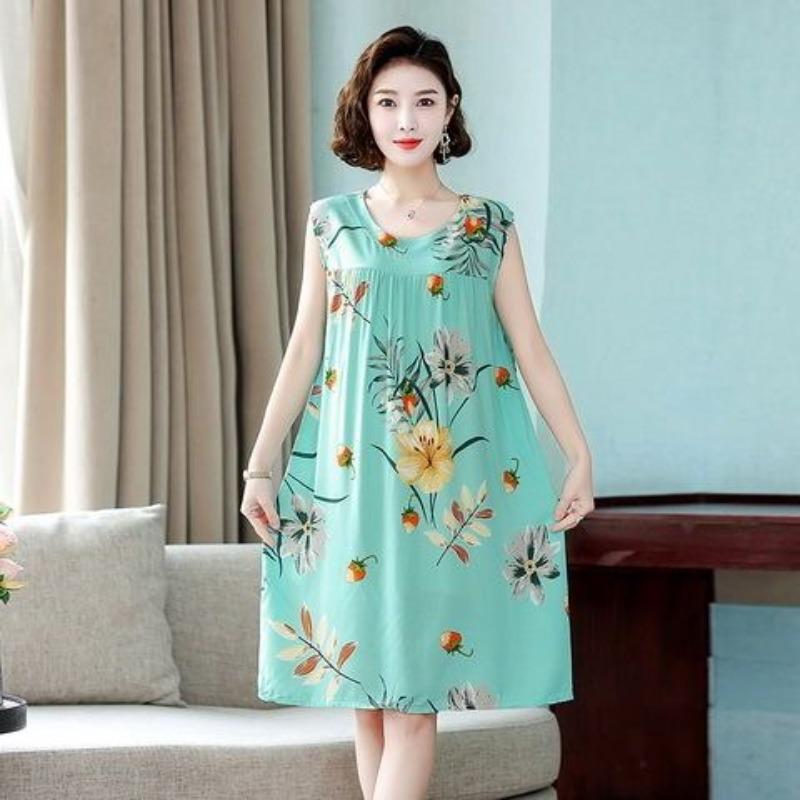 Женские ночные рубашки, новая хлопковая шелковая ночная рубашка, летнее платье, повседневная свободная ночная рубашка, женская ночная рубашка