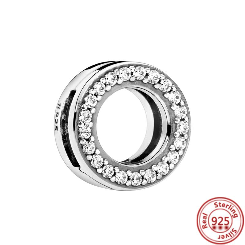 100% стерлингового серебра S925, бусины, вневременные сверкающие клипсы, подвески, подходят для оригинальных браслетов с отражениями, модные ювелирные изделия своими руками