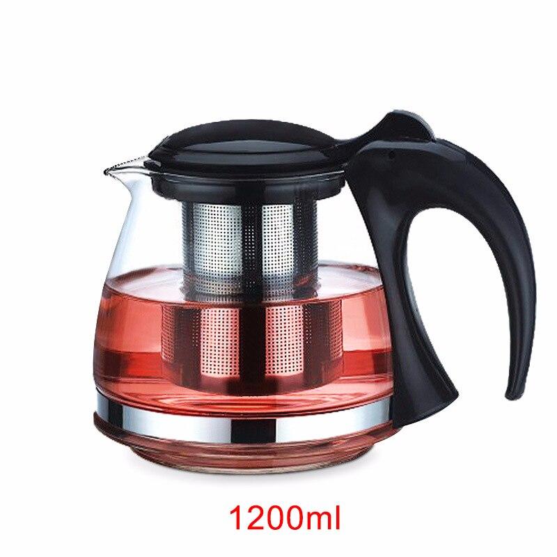 Creative Design Glass Teapot 1200ml Fashion for Tea Flower with Removable Steel Infuser Filter Kettle