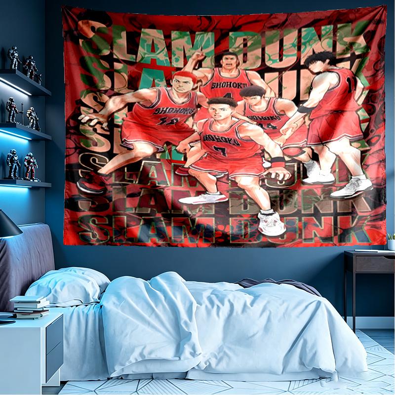 SLAM DUNK Print Tapestry, Lightweight Wall Hanging, for Bedroom, Dorm, Living Room, Home Art Decor, Birthday Christmas Gift for Friends