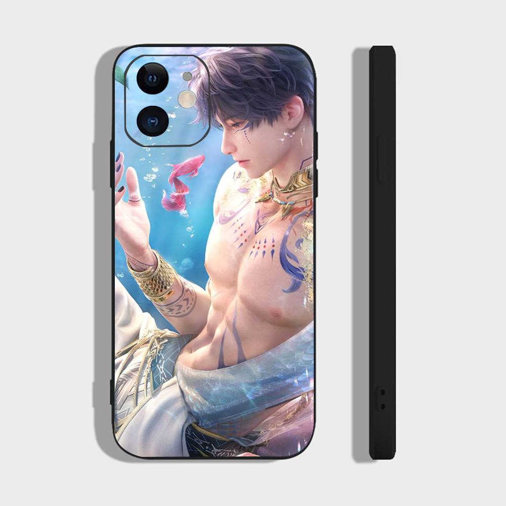 Чехол для телефона R-Rafayel Love And D-Deepspace для iPhone 17 Air 16 15 14 13 Pro Max 11 12 Черный силиконовый чехол