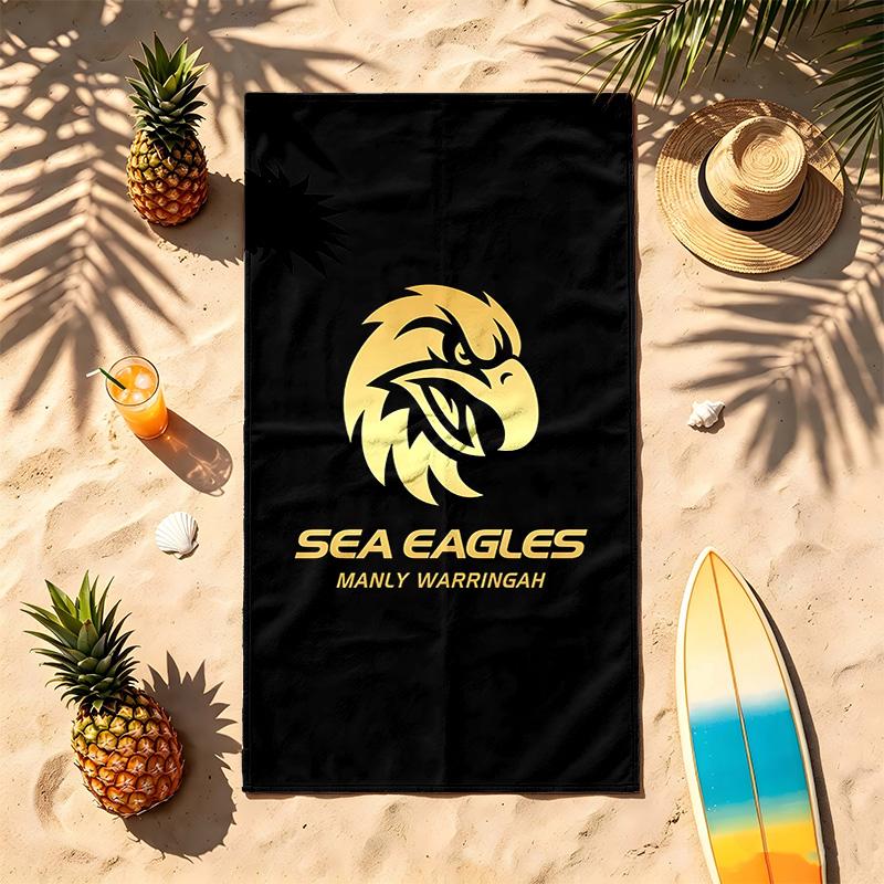 Manly Warringah Sea Eagles (1) Theme Beach Towel Sand Resistant Soft And Comfortable Suitable For The Pool Camping Yoga And Diving A Travel Essential