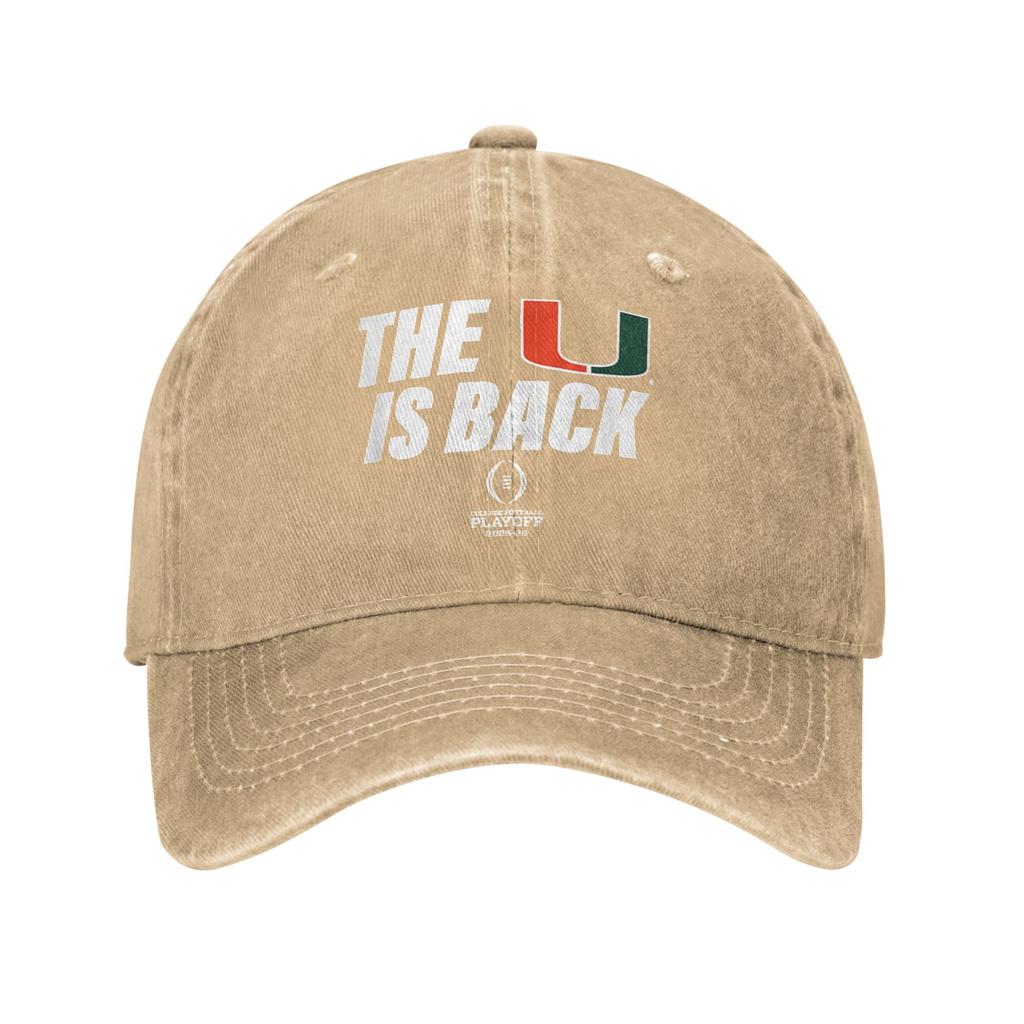 Miami Hurricanes 2025 College Football Playoff The U is Back Sun Baseball Cap  y2k Funny Men Adult Skate Baseball Caps Gift