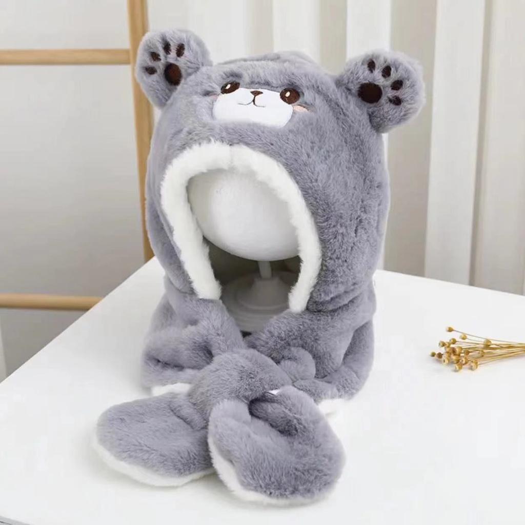 Детская шапка и шарф, осенне-зимняя, для мальчиков и девочек, милая, очень милая, теплая флисовая шапка-пуловер, защитная шапка для ушей