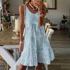 Floral Print Casual Dress Round Neck Sleeveless Mid Length Loose Spring Summer Fashion New
