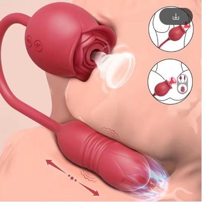 Розовые Сосущие Секс-Игрушки Дилдо Вибратор для Женщин 3в1 Толкающие G-точка Анальные Вибраторы Стимулятор Женское Вибрирующее Яйцо Игрушки для Взрослых