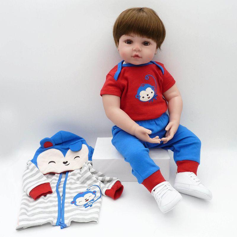 Delightful Reborn Toddler Boy Soft Silicone Bebe Doll Toy For Childrens Playtime