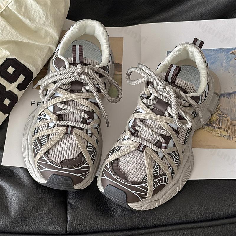 Модные Весенние Новые Мужские Повседневные Спортивные Кроссовки Сетчатые Дышащие На Толстой Подошве Модный Тренд Обувь Удобная Универсальная Массивные Кроссовки