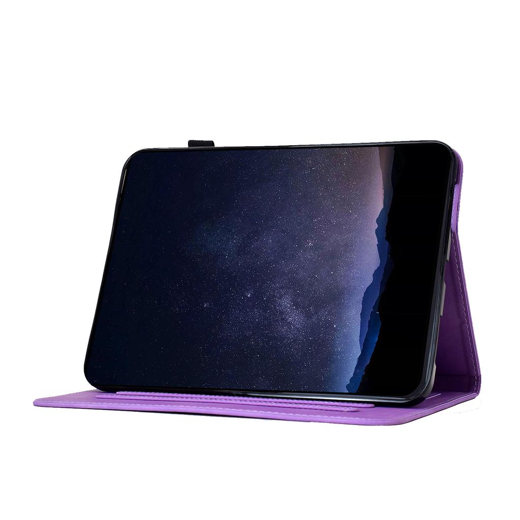 For Lenovo Tab M9 Case Imprinted Plum Blossom Stand Card Slots Leather Tablet Cover with Auto Sleep/Wake