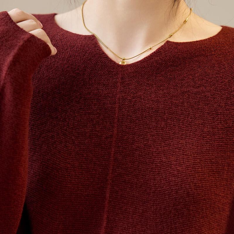 Srcr Seamless 100% Wool V-Neck Loose Sweater