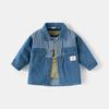 Осенняя джинсовая куртка с лацканами для мальчиков Детский топ в стиле иностранного покроя Красивая свободная куртка для детей Пальто