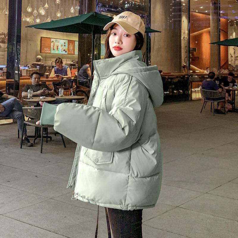 Короткие пуховые куртки, одежда с хлопковой подкладкой, свободные женские осенние и зимние пальто, толстые куртки с хлопковой подкладкой, новые тенденции 2024 года