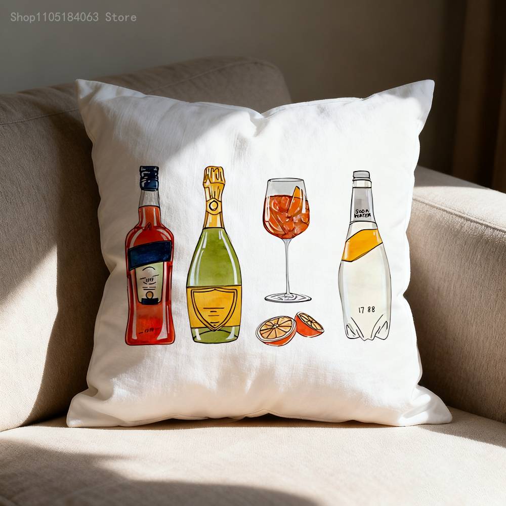 A-Aperol Spritz Наволочка для декоративной подушки 45x45см 40x40см 55x55см 50x50см 30x30см Квадратная наволочка для автомобильной подушки