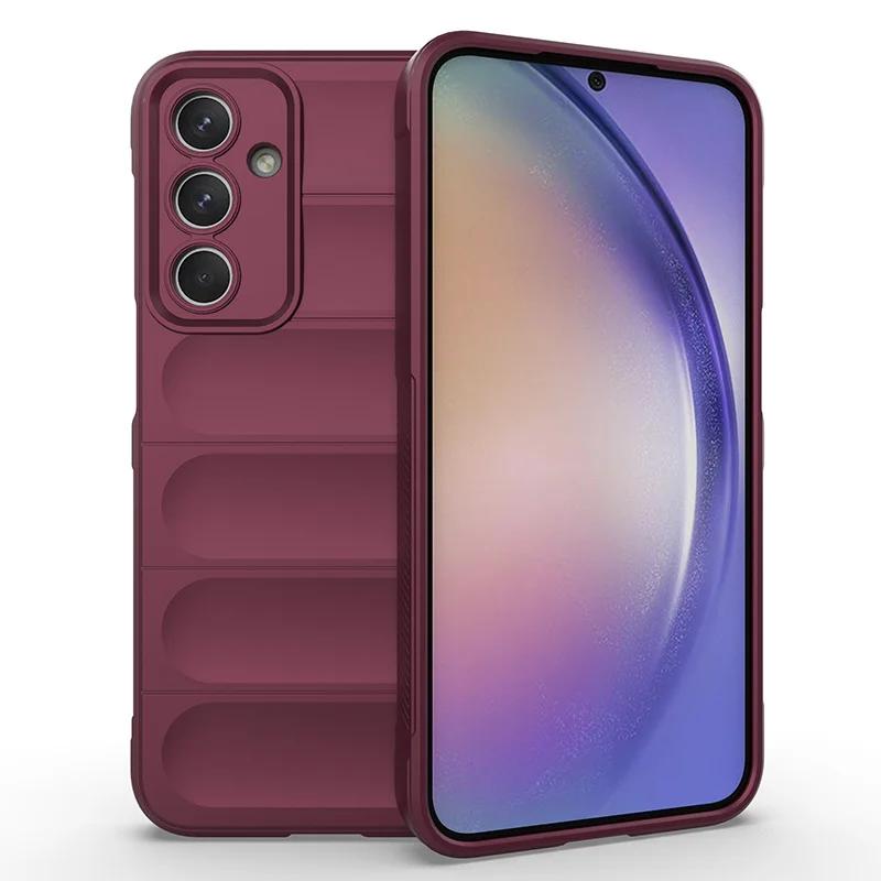 Гибкий силиконовый чехол с эффектом кожи для Samsung Galaxy A56 A36 A26 A16 5G Чехол Противоударный Fundas Coque