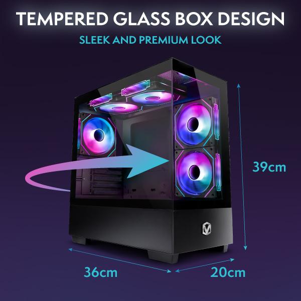 Vibox Игровой ПК I-48 Полный комплект • Ryzen 3 3200G 4,0 ГГц • Radeon Vega 8 • 16 ГБ ОЗУ • 1 ТБ SSD • Windows 11 • WiFi 6 + Bluetooth 5.4