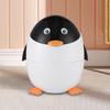 Trash Can Flip Lid Cartoon Penguin Garbage Basket Rubbish Bin Wastebasket for Bathroom