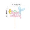 Little Mermaid Happy Birthday Cake Topper Mermaid Party Cupcake Toppers Girl Baby Shower Kids Birthday Party Wedding Decoration