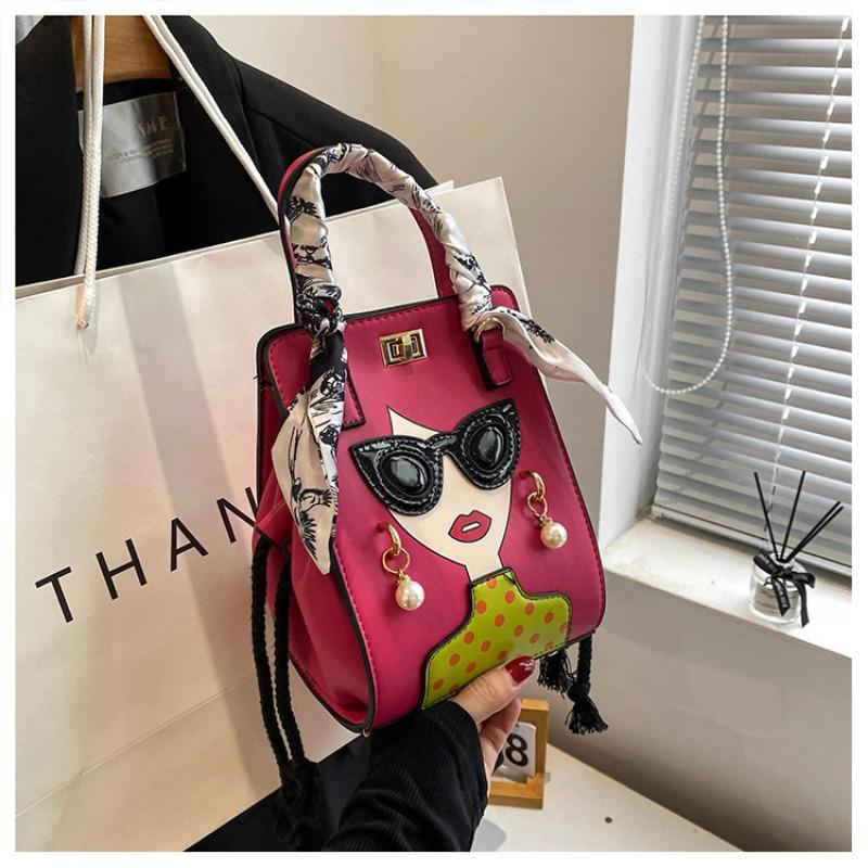 Модная осенне-зимняя сумка для очков, ретро, через плечо, кроссбоди, с жемчужными заклепками, премиальная текстура, женская сумка