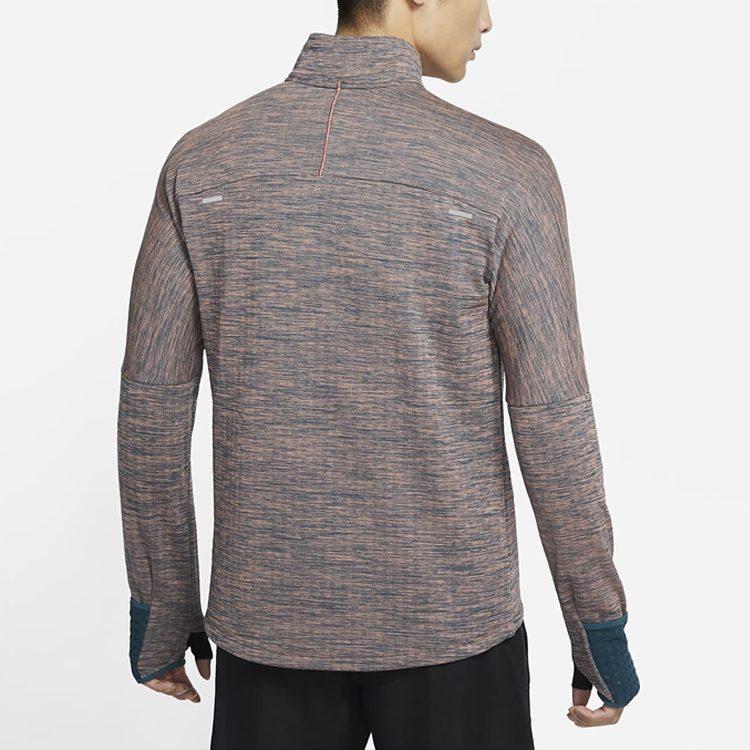 Nike Мужские толстовки Dri Fit Темно-бирюзовые С воротником-стойкой Умеренные Обычный крой CU6088-394