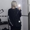Gothic Harajuku Oversized T Shirts Women Korean Letter Print Tees Black Long Sleeve Tops Spring Kpop Alt Clothing