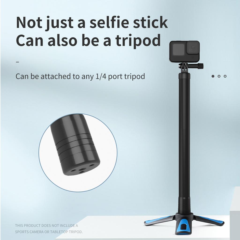TELESIN 3 Meters Telescoping Selfie Pole Carbon Fiber Selfie Stick Adjustable Extension Pole