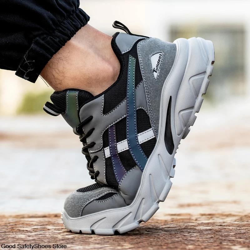Work Sneakers Men Winter Safety Shoes Lightweight Anti-Smash Men Work Shoes Boots Women Protective Steel Toe Shoes Safety Boots