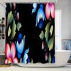 Colorful Floral Shower Curtain Printed Polyester Fabric Bath Decor Waterproof Bathroom Accessories Blue Pink Red White Yellow Gr