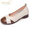 Модные туфли AIYUQI для мам, противоскользящие, новая осенняя коллекция 2025 года, женские туфли из натуральной кожи, большой размер, туфли на одну ногу, женские