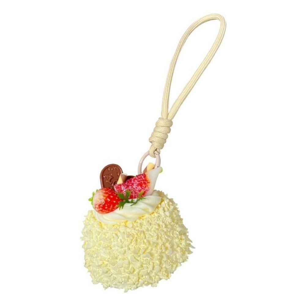 Strawberry Simulation Cake Keychain Realistic Cream Cake Hanging Mousse Cake Pendant Bag Pendant