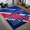 Buffalo Bills Flannel Printed Carpet, Home Sofa Decoration for Living Room & Bedroom, Non‑Slip Play Flannel Floor Mat for Game Room