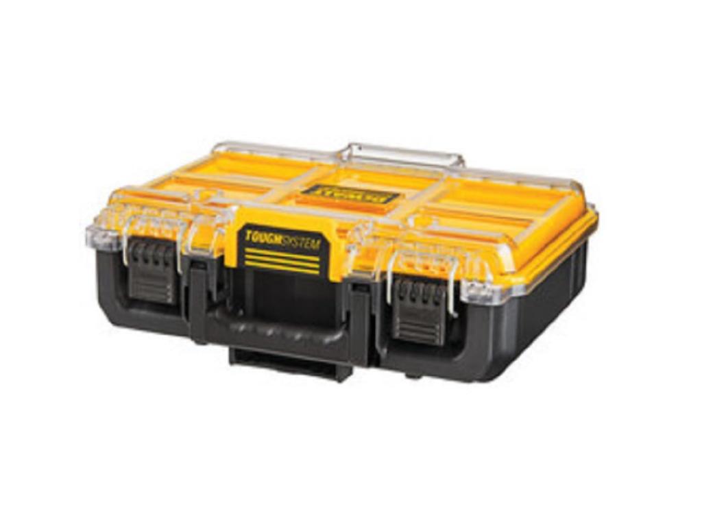 DEWALT Tough System Органайзер половинного размера Ящик для инструментов Кейс для хранения Ящик для инструментов Штабелируемое хранение IP65 Пыле-Влагозащищенная конструкция Винты Биты Контейнер для мелких предметов