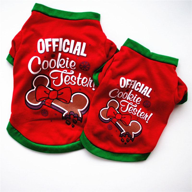 Christmas Pet Clothing Cotton Dog Clothes For Small Medium Dogs Vest Shirt New Year