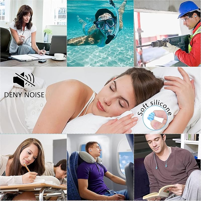 Ear Plugs for Sleeping Soundproofing Sleep Well Hearing Protection Swimmable Silicone Soft Soundproof Washable Reusable Ear Plugs 4 Pairs
