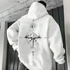 Men's High Quality Graphic Printed Hoodie Long Sleeve Hooded Sweatshirt Autumn and Winter Casual Sports Warm Pullover Tops