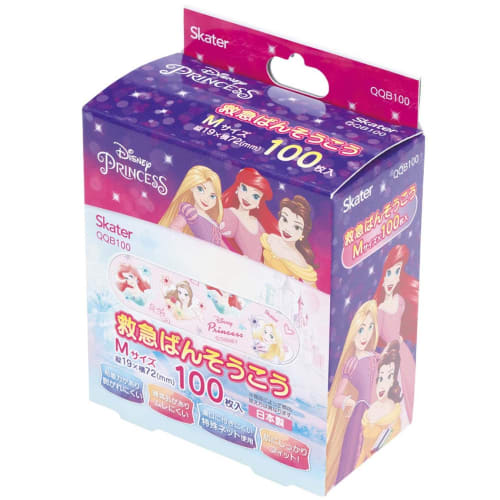 Skater Emergency Bandage M Size Extra 100 Pieces Bandage Disney Princess Made in Japan QQB100-A