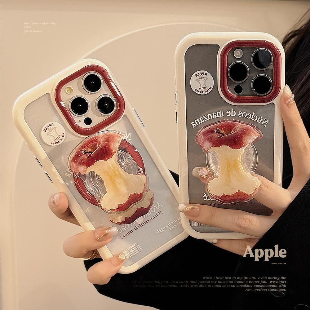 Red Apple Magnetic Stent 16 Applicable for IPhone14ProMax Apple 15 Mobile Case 13 Acrylic 12 Advanced