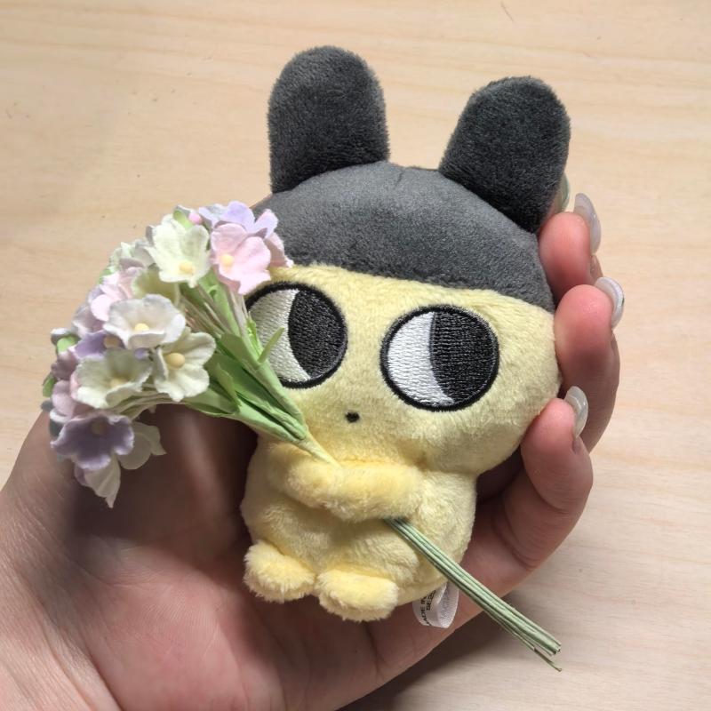 Cartoon Tamagotchi Stuffed Doll Keychain Mametchi Kuchipatchi Holding Hands Plush Bag Charm Pouted Lips Mimitchi Kawaii Gifts